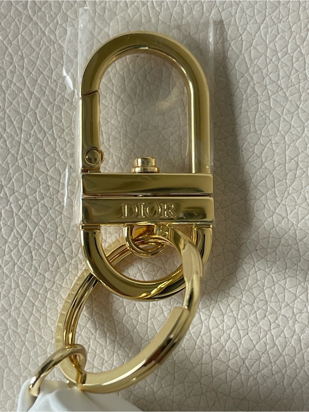 Dior White J'adore Leather Key & Card Holder with Gold Hardware - Picture 3 of 6